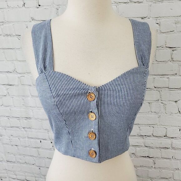 Show Me Your Mumu Debbie Top Tuscany Gingham XS - Picture 2 of 7